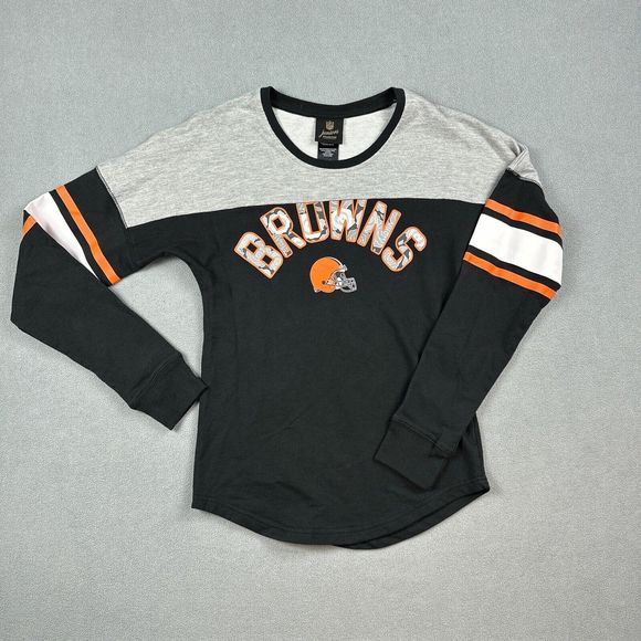 NFL Junior Collection Tops - Cleveland Browns Girls Long Sleeve Shirt NFL Juniors Collection Teen Small 3/5